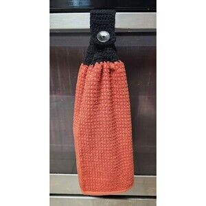 Halloween Crocheted Hanging Kitchen Hand Full Towel Vintage Button Handmade Top